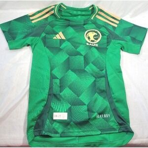 Aeroready Youth Saff Saudi Arabia Green Soccer Football Jersey - 7/8 Years